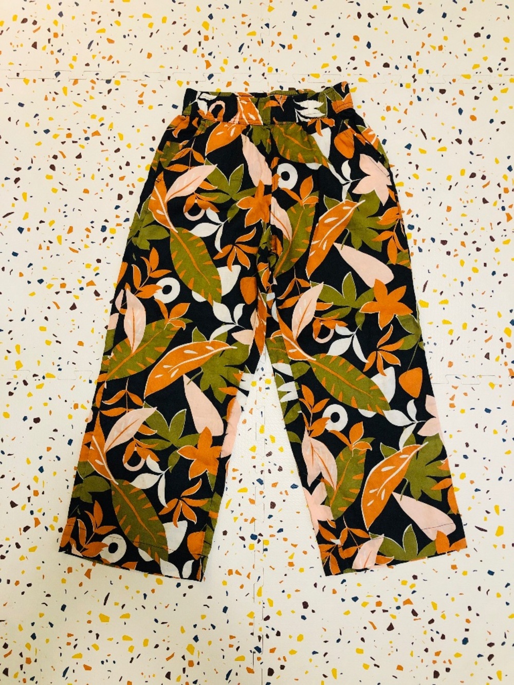 T&C California 100% Linen Tropical Wide Leg Pants
